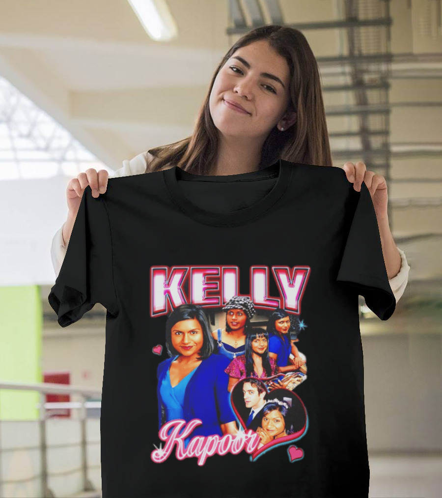 Kelly Kapoor 90s Bootleg Style With Hearts And Character Collage T-Shirt