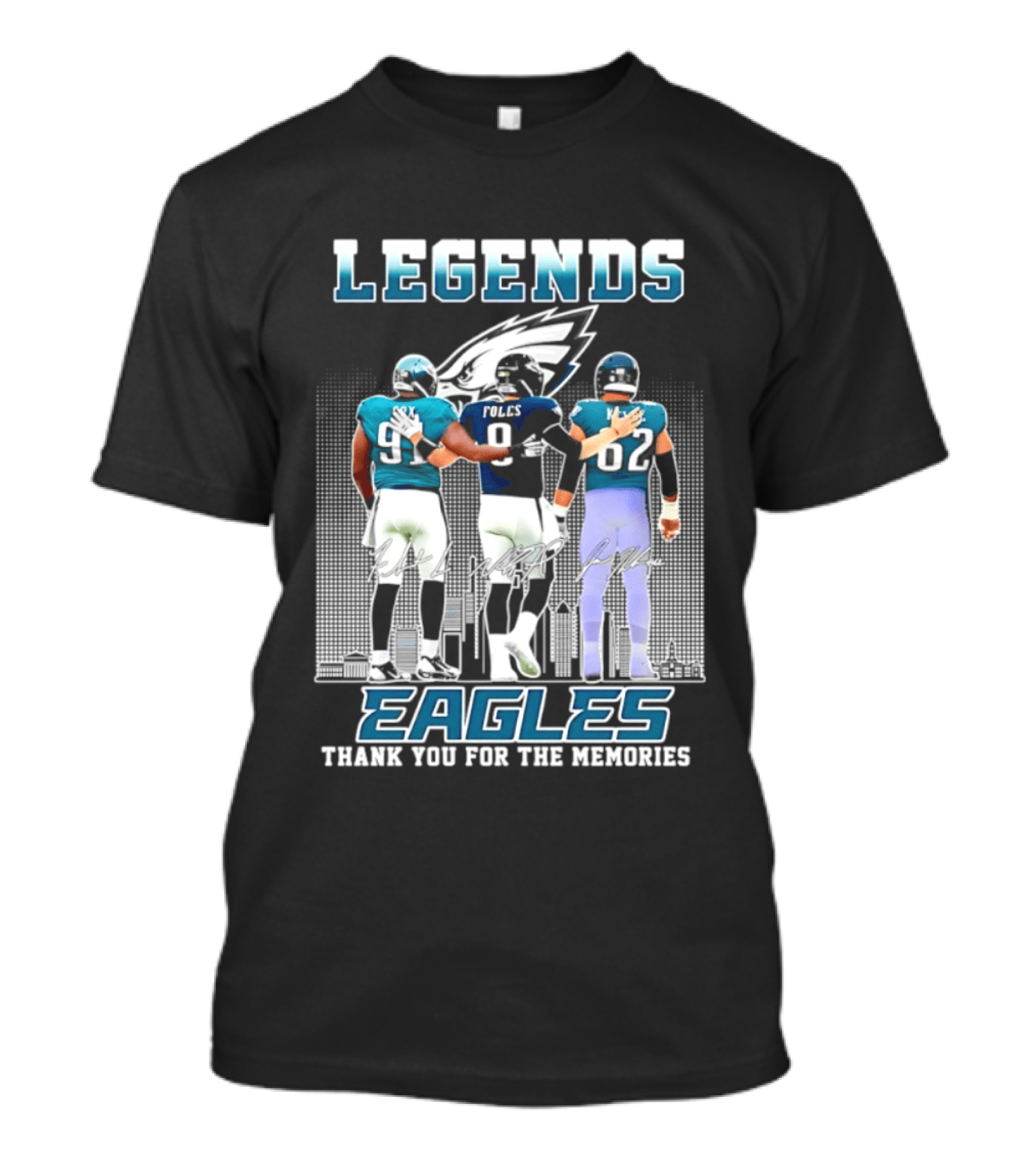 Eagles Legends Cox Foles Kelce Thank You For The Memories T-Shirt