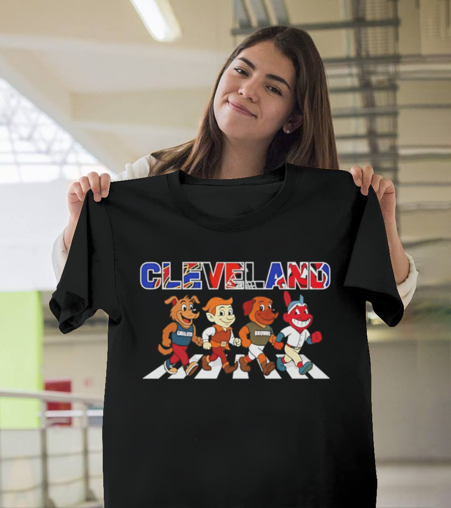 Cleveland Cavaliers Browns Indians Abbey Road Characters 2026 T-Shirt