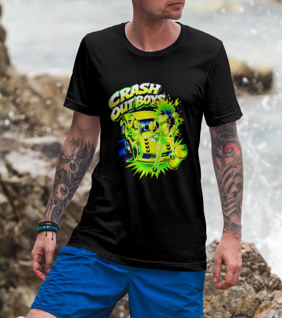 Crash Out Boys Neon Green Punk Streetwear Sludge T-Shirt