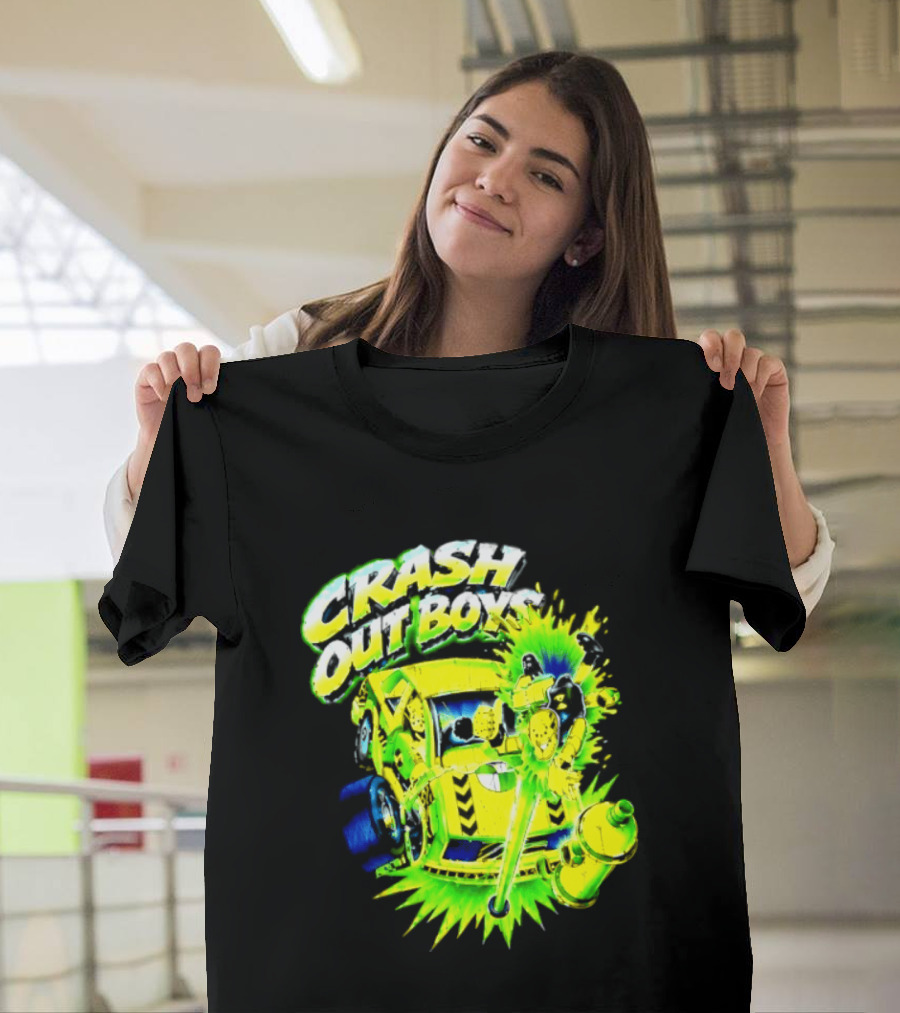 Crash Out Boys Neon Green Punk Streetwear Sludge T-Shirt