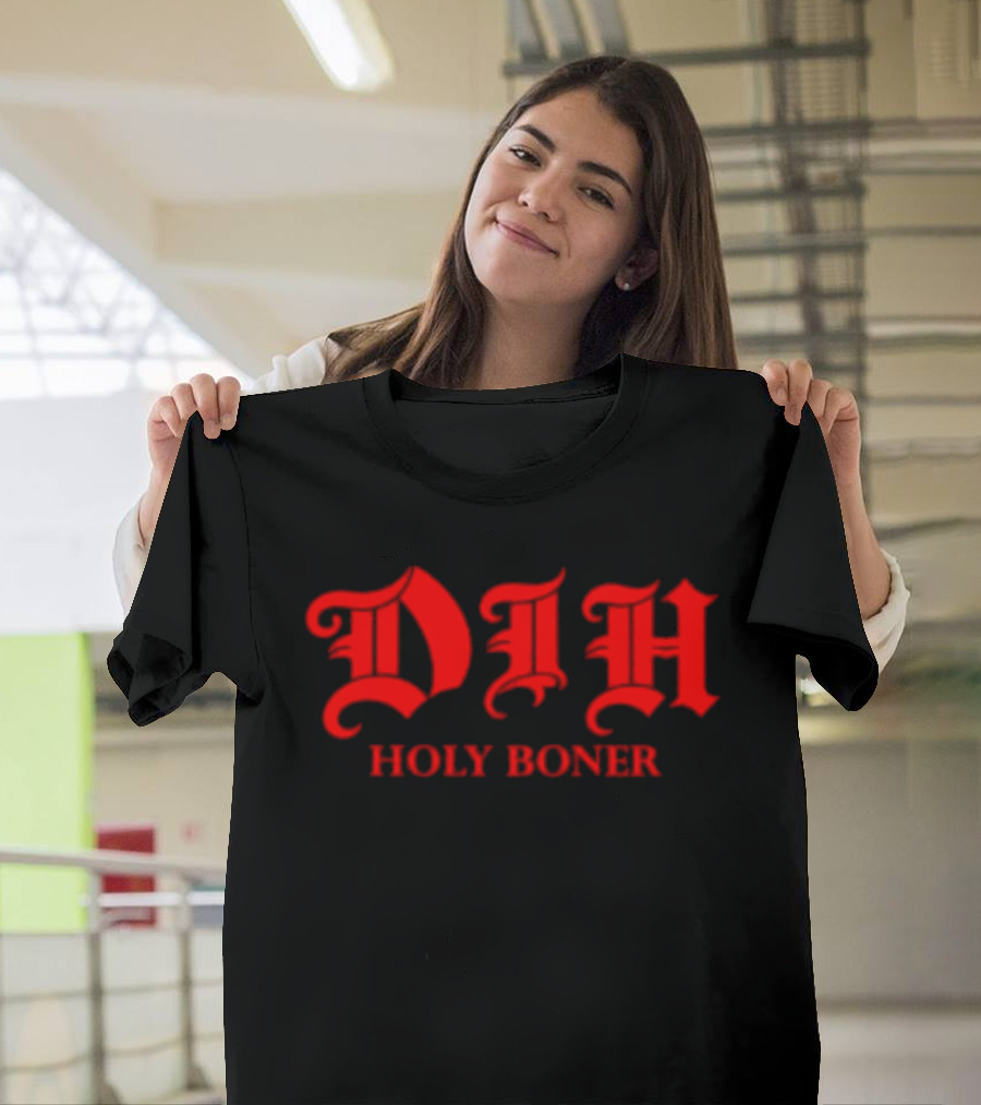 Dih Holy Boner Bold Gothic Red T-Shirt