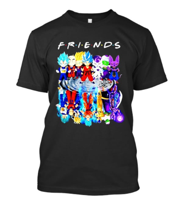 FRIENDS Dragon Ball Z Characters Goku Vegeta Piccolo Frieza Beerus T-Shirt
