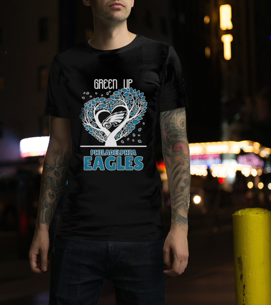Philadelphia Eagles Green Up Heart Tree 2026 T-Shirt