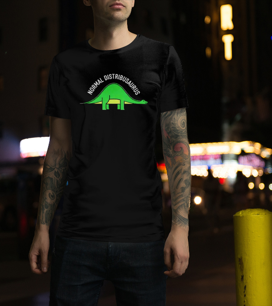 Normal Distribusaurus Dinosaur Statistics T-Shirt