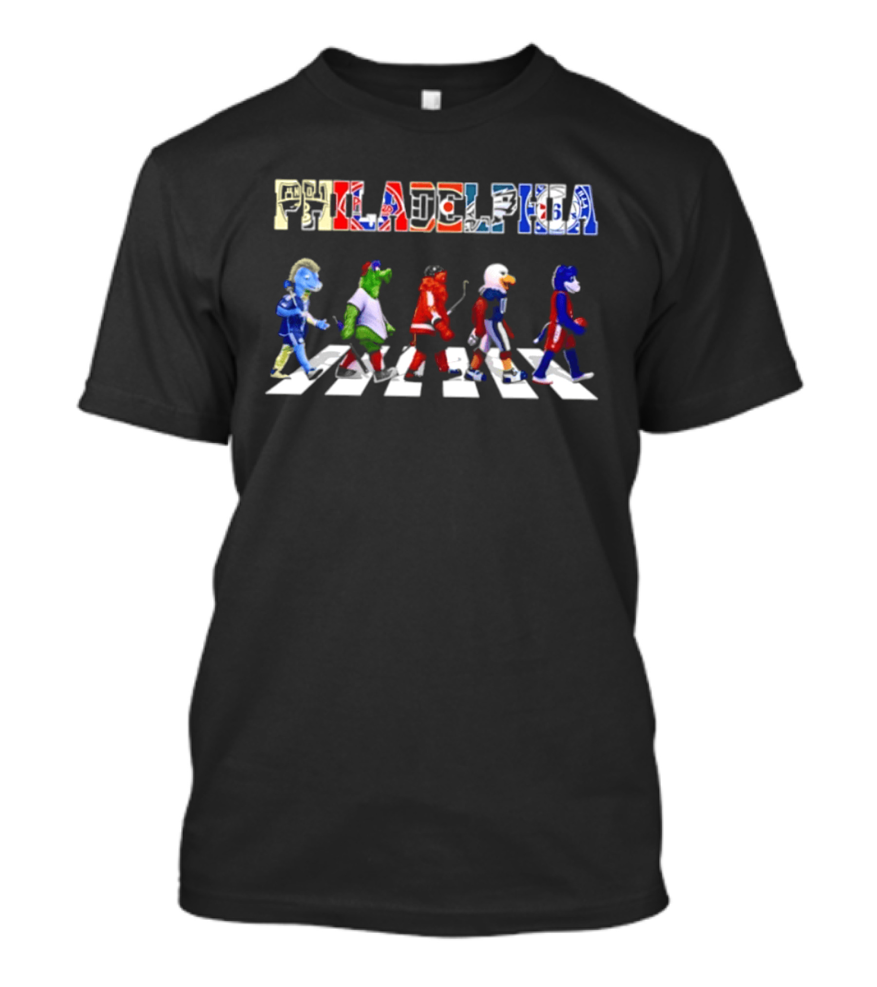 Philadelphia Sports Mascots Abbey Road Walk T-Shirt