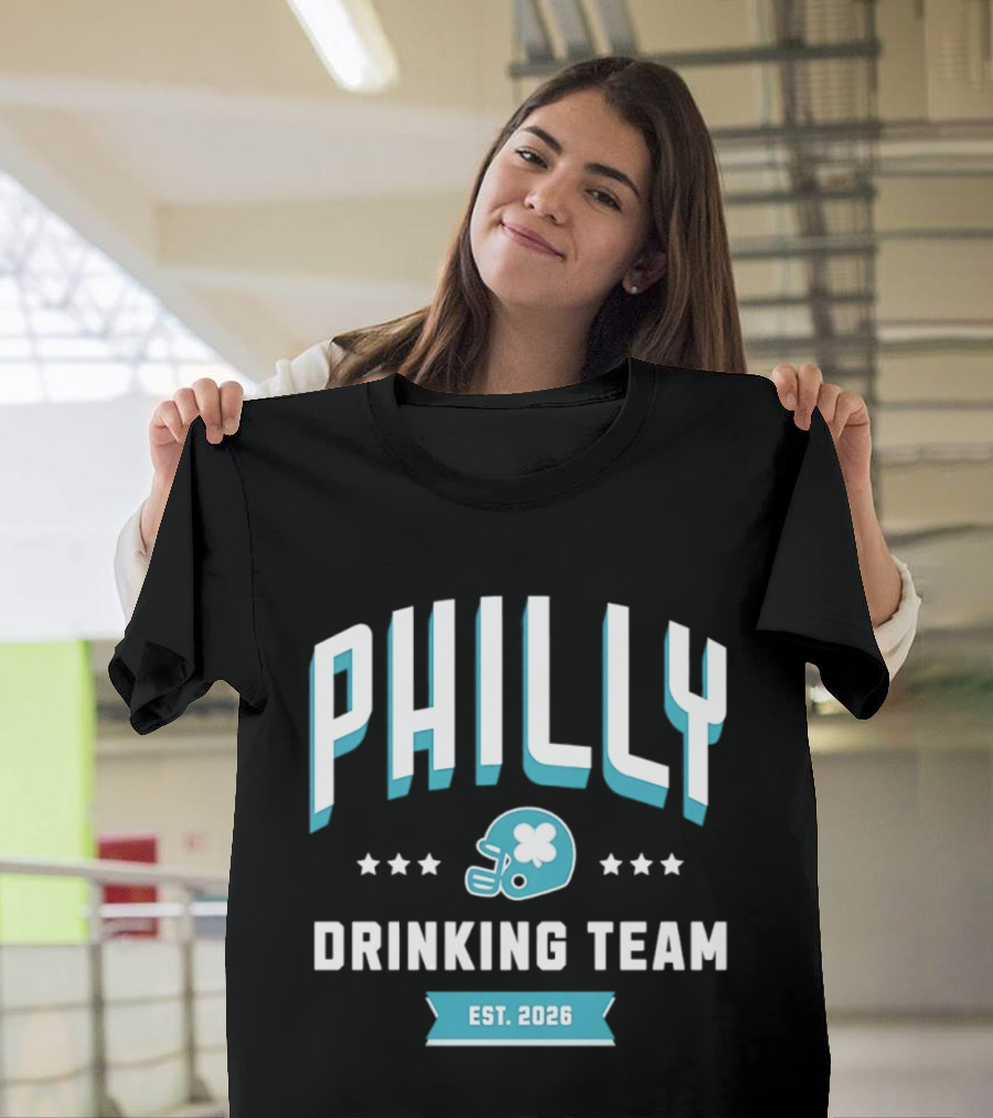 Philly Drinking Team Est 2026 Football Helmet Stars T-Shirt