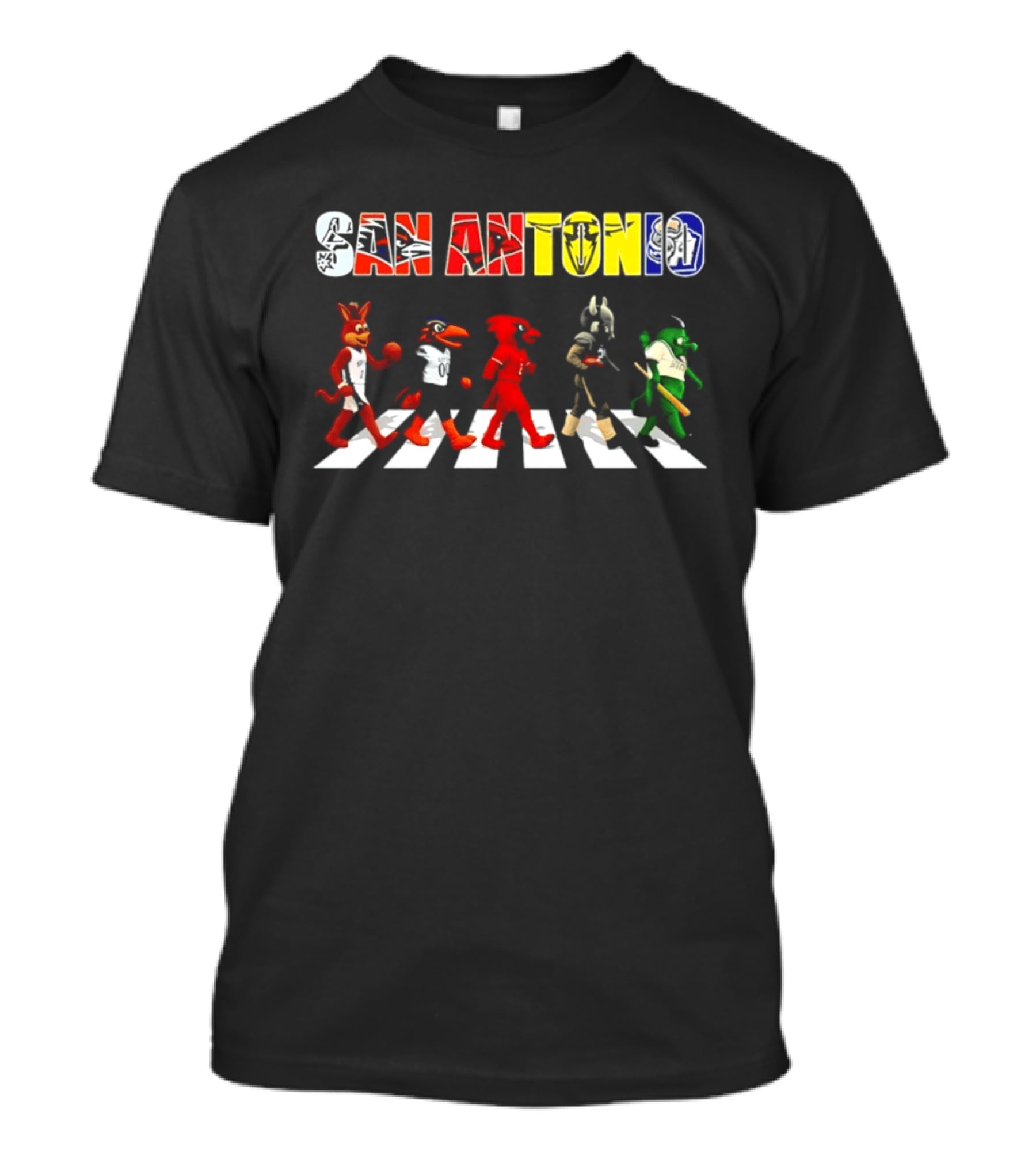 San Antonio Mascots Abbey Road Walk 2206 T-Shirt
