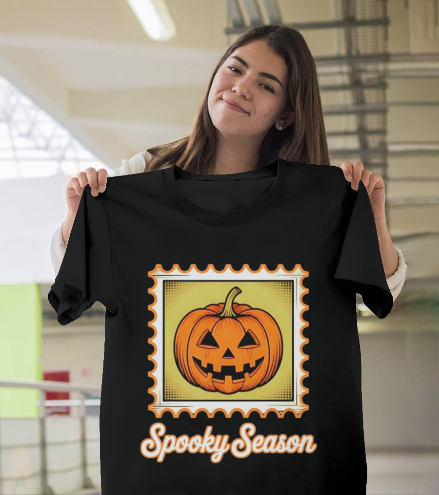 Spooky Season Pumpkin Stamp Halloween T-Shirt