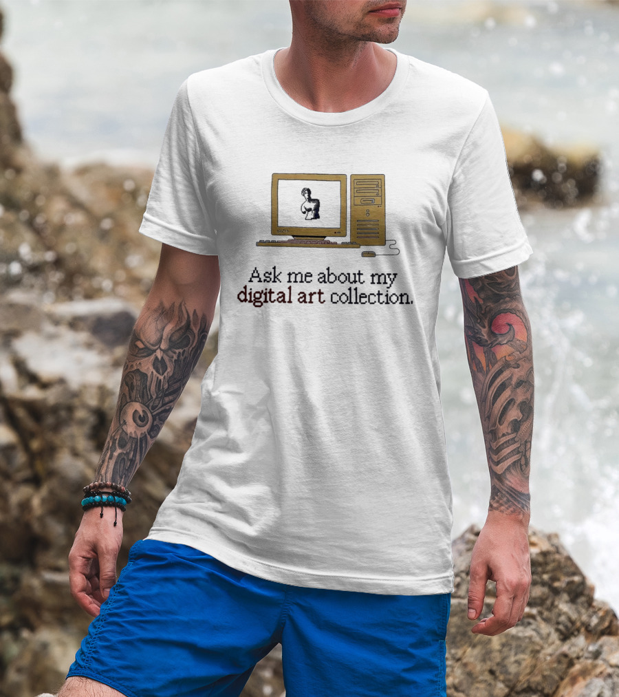 Ask Me About My Digital Art Collection Retro Computer T-Shirt