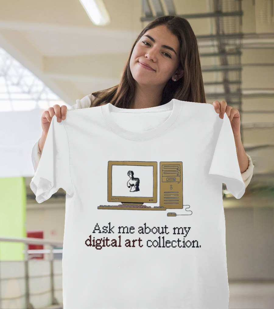 Ask Me About My Digital Art Collection Retro Computer T-Shirt