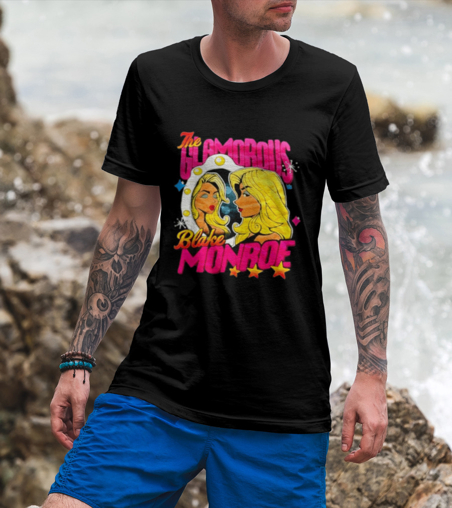 The Glamorous Blake Monroe WWE Wrestling Mirror Reflection Star Accents T-Shirt