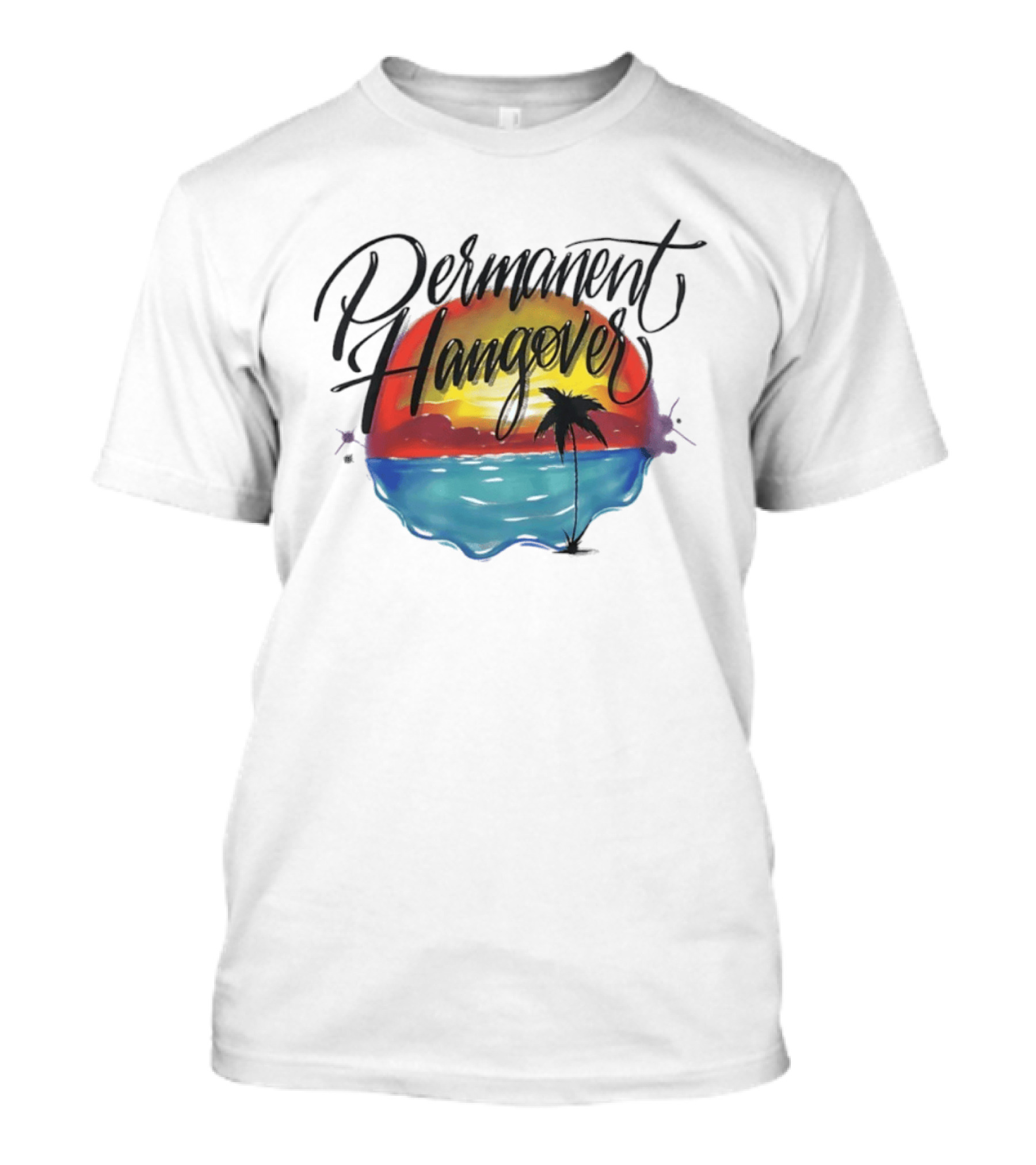 Permanent Hangover Sunset Palm 90s Bootleg Airbrush T-Shirt