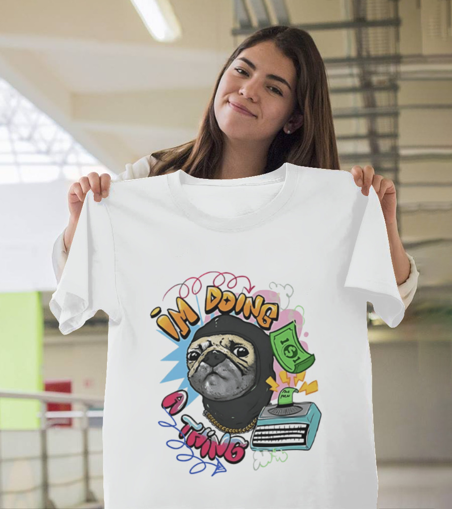Roodabeguh Im Doing A Thing Funny Sloth In With Money And Typewriter T-Shirt