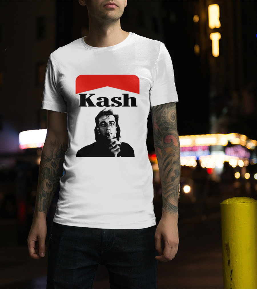 Kash Sanjay Dutt Smoking Iconic Red V Shape T-Shirt