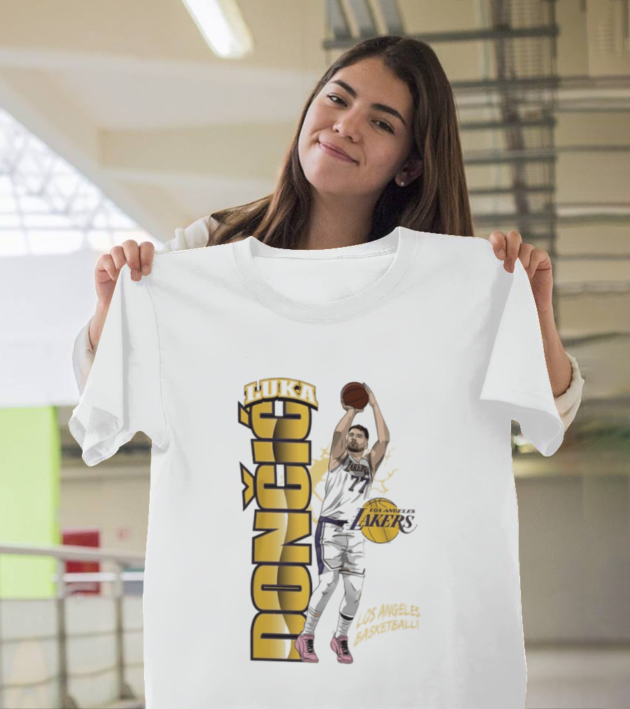 Los Angeles Lakers Luka Dončić Basketball Moment 2026 NBA T-Shirt