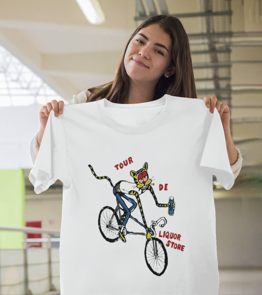 Tour De Liquor Store Cat Bicycle Cycling T-Shirt