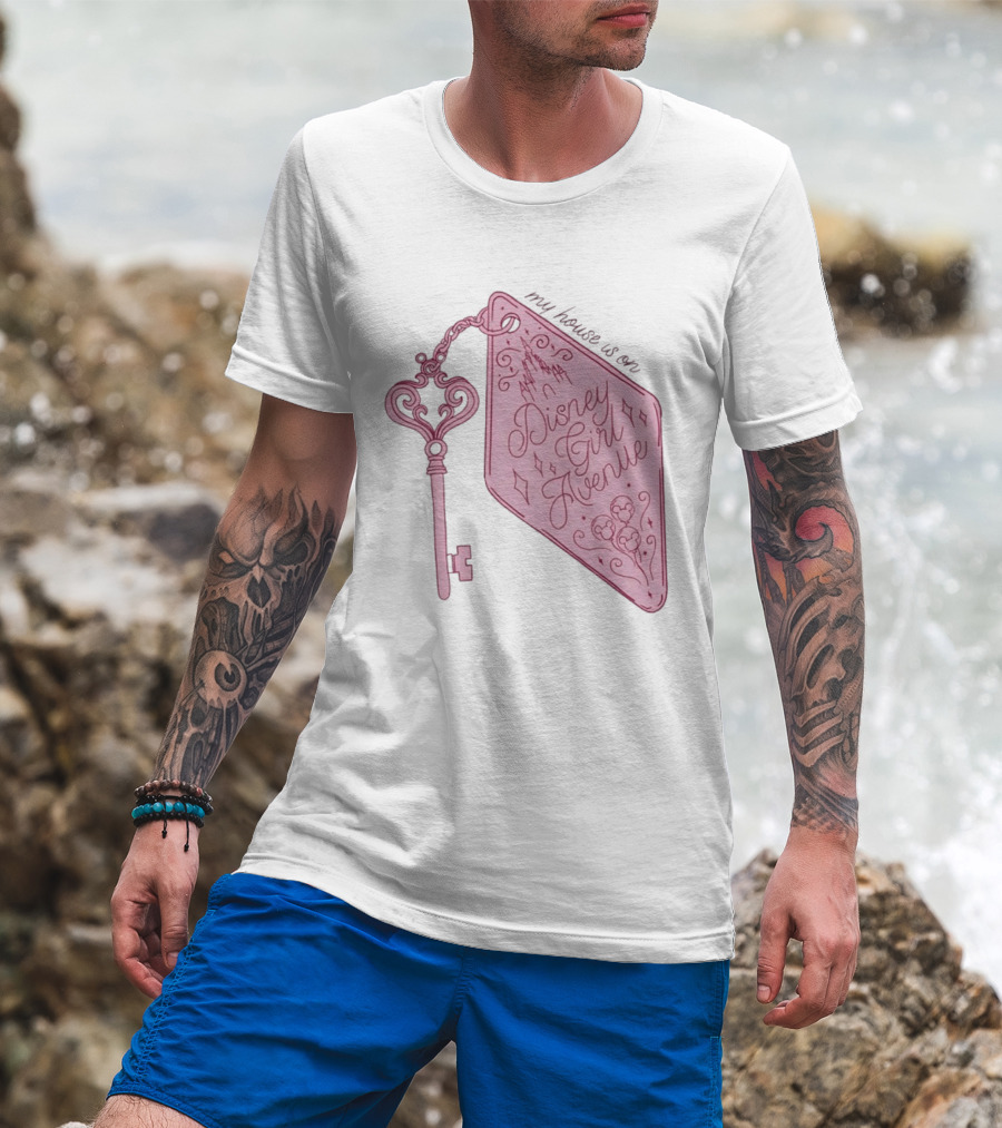 Disney Girl Avenue My House Is On Castle Key T-Shirt