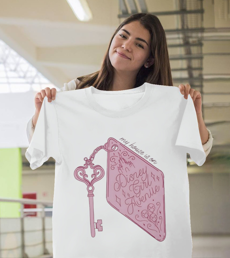 Disney Girl Avenue My House Is On Castle Key T-Shirt