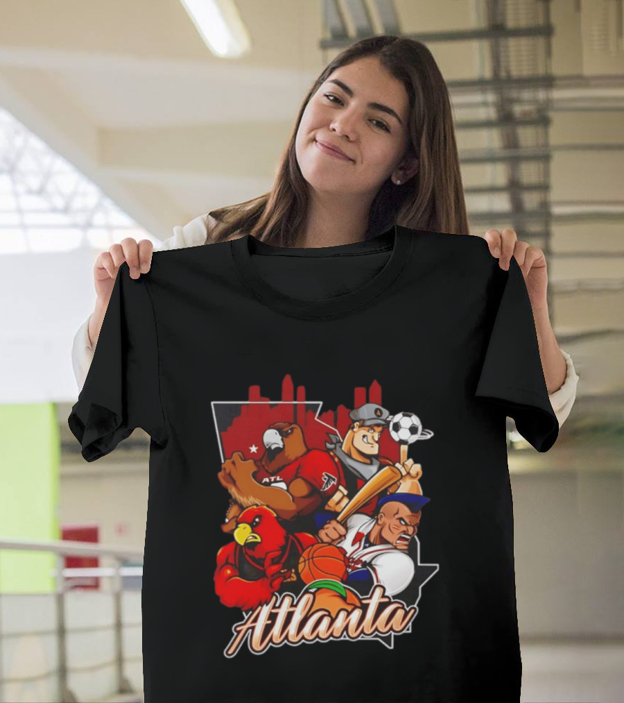 Atlanta Falcons Hawks Braves United Georgia Sports Teams Characters T-Shirt