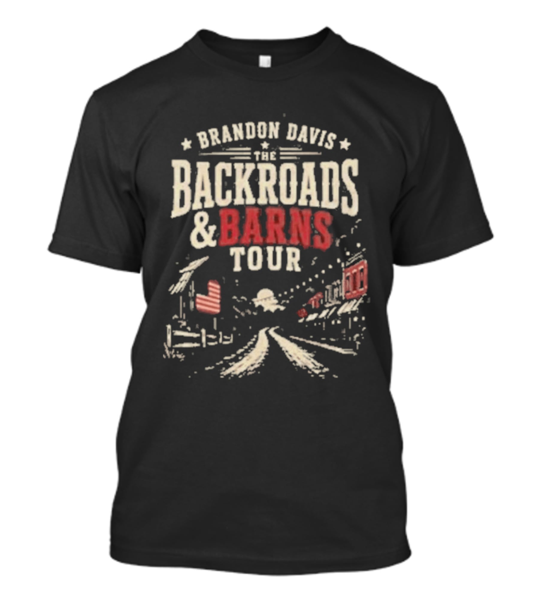 Brandon Davis The Backroads And Barns Tour Country Music Concert T-Shirt