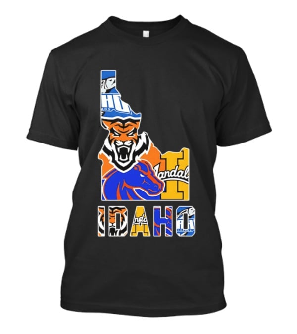 Idaho State Bengals Boise State Broncos Vandals Map Collage 2026 T-Shirt