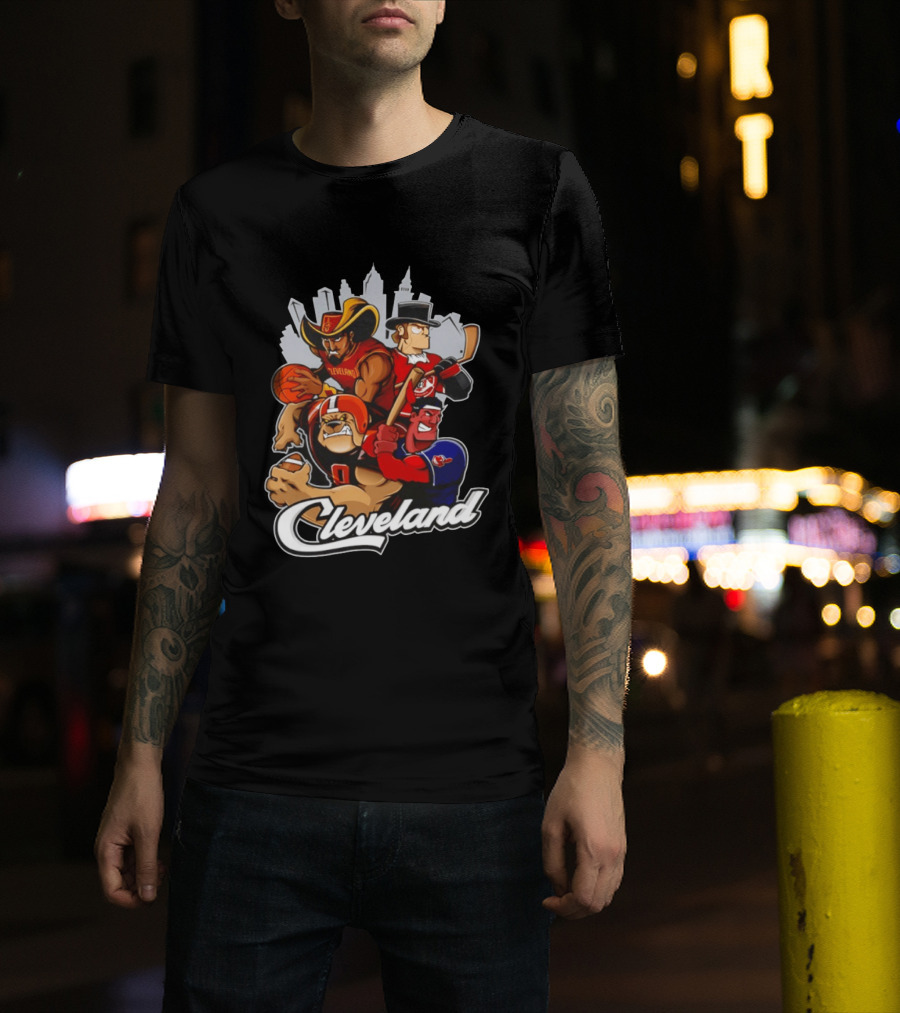 Cleveland Sports Teams Skyline Mashup 2026 T-Shirt