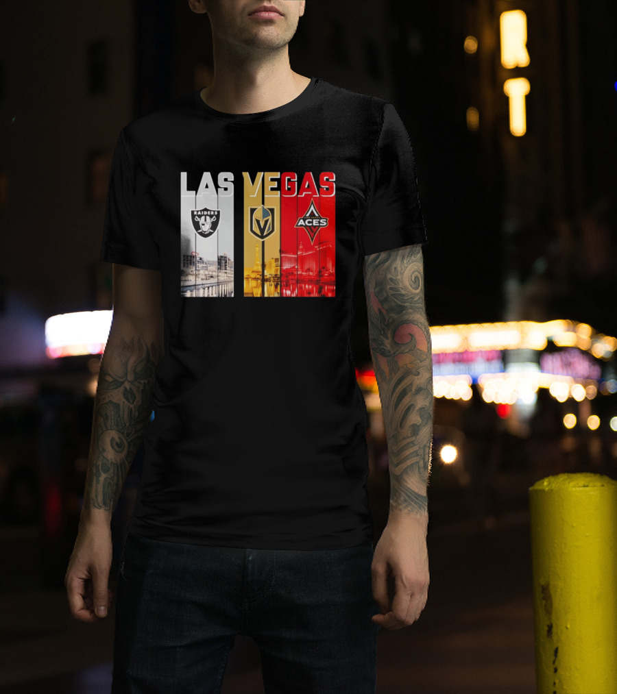 Las Vegas Raiders Golden Knights Aces Skyline T-Shirt