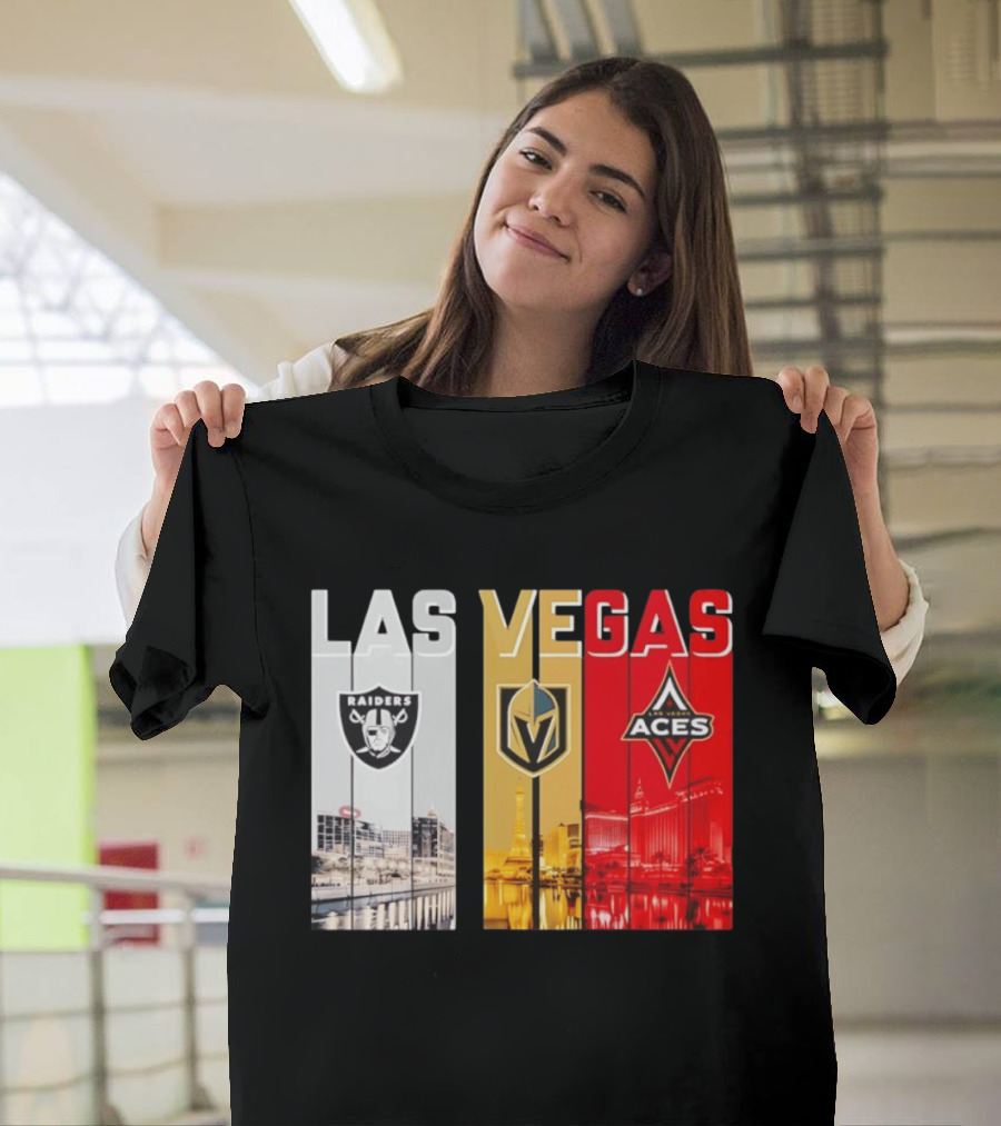 Las Vegas Raiders Golden Knights Aces Skyline T-Shirt