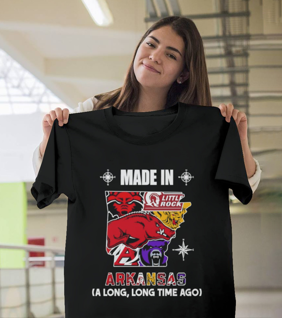 Made In Arkansas Little Rock Map A Long Long Time Ago T-Shirt