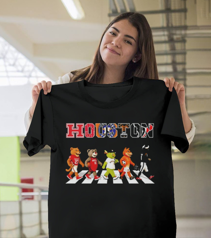 Houston Team Mascots Abbey Road Walk Season 2026 Sports T-Shirt
