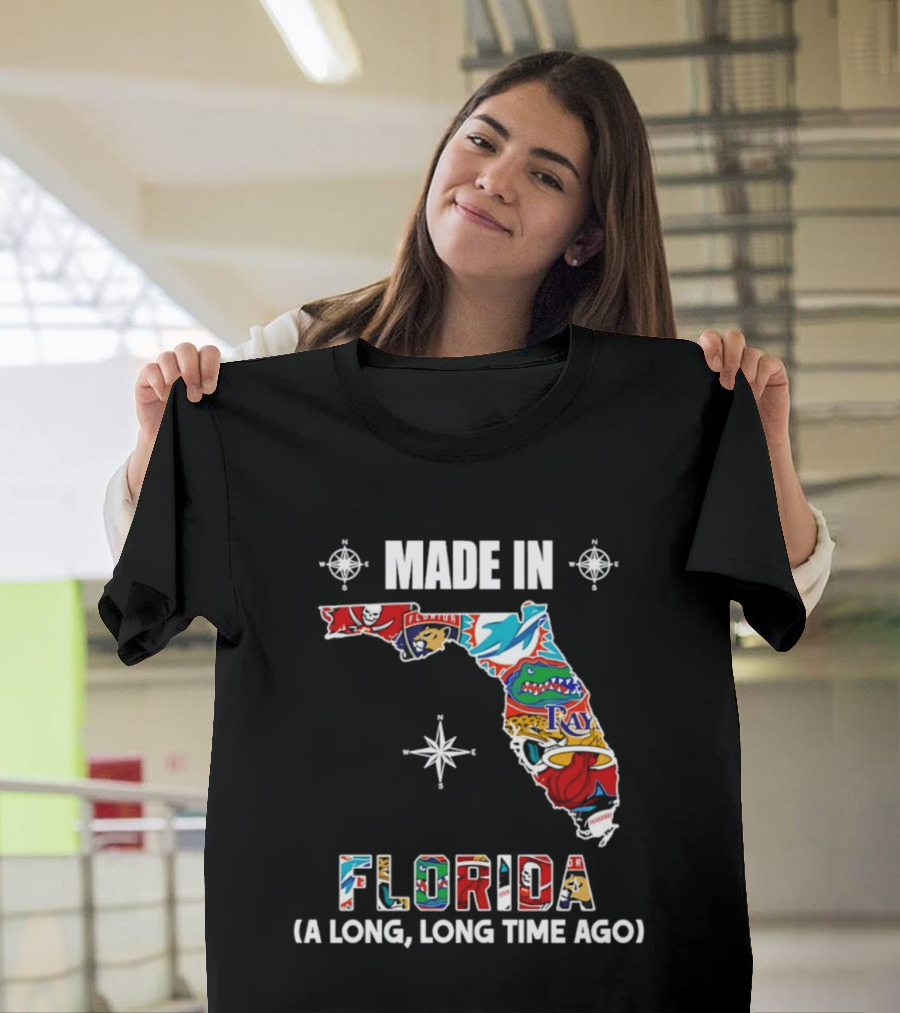 Made In Florida Map A Long Long Time Ago Florida Football Teams T-Shirt