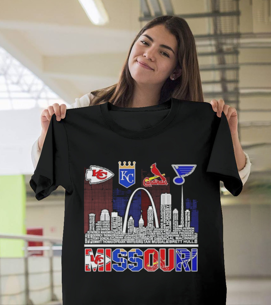 Missouri Skyline Kansas City Chiefs Royals Cardinals Blues T-Shirt