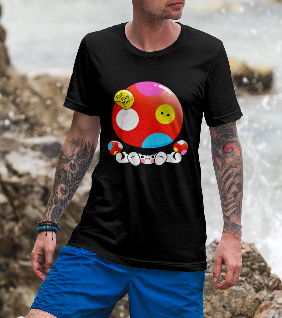 Mushroom Fun Times Bright Polka Dot T-Shirt