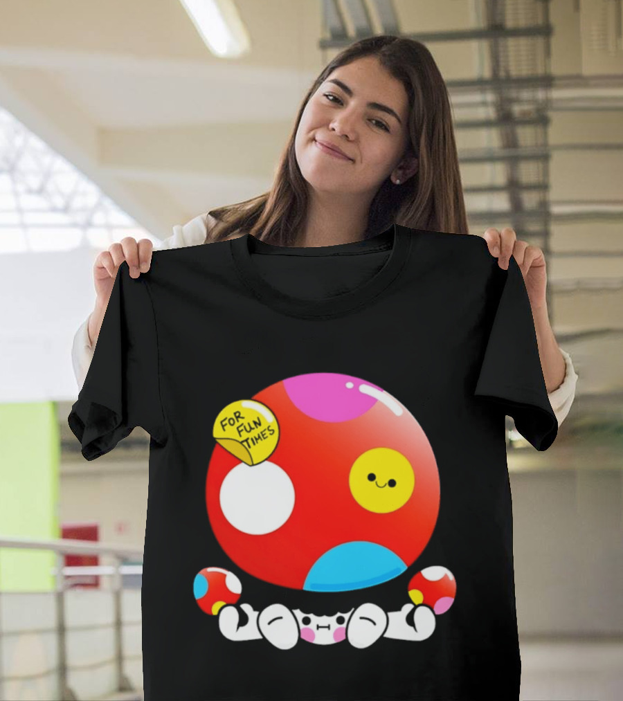 Mushroom Fun Times Bright Polka Dot T-Shirt