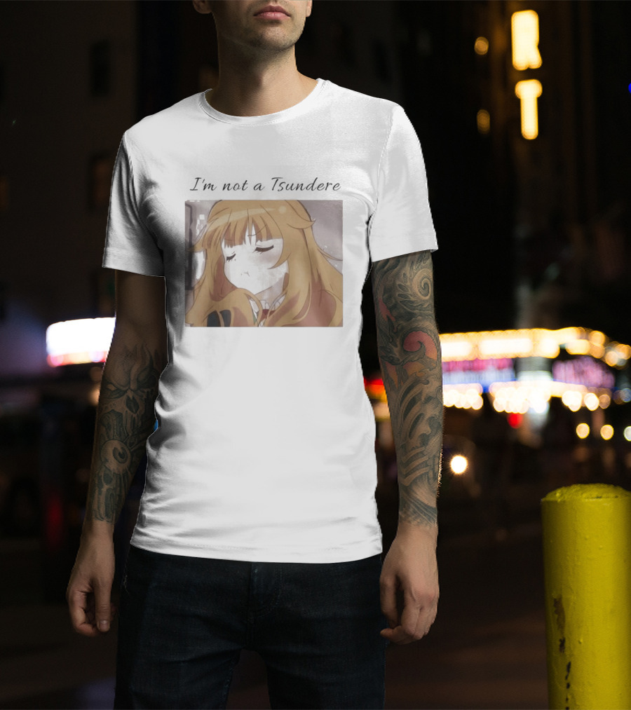 I'm Not A Tsundere Anime Expression Blonde Hair T-Shirt