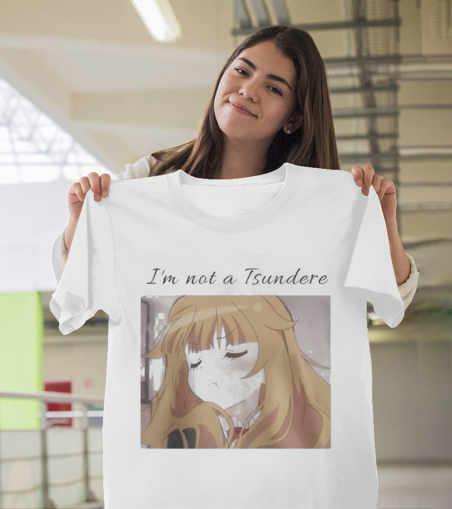 I'm Not A Tsundere Anime Expression Blonde Hair T-Shirt