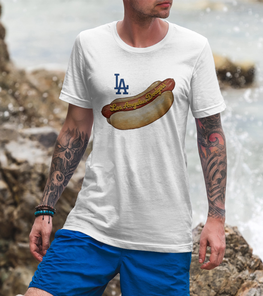 Los Angeles Dodgers Hot Dog MLB 2026 Season LA Team T-Shirt