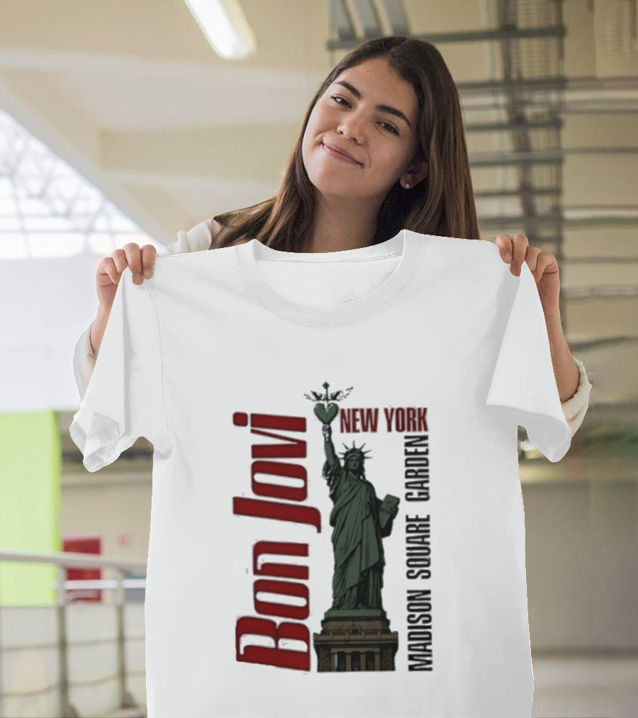 Bon Jovi Statue Of Liberty New York Madison Square Garden T-Shirt