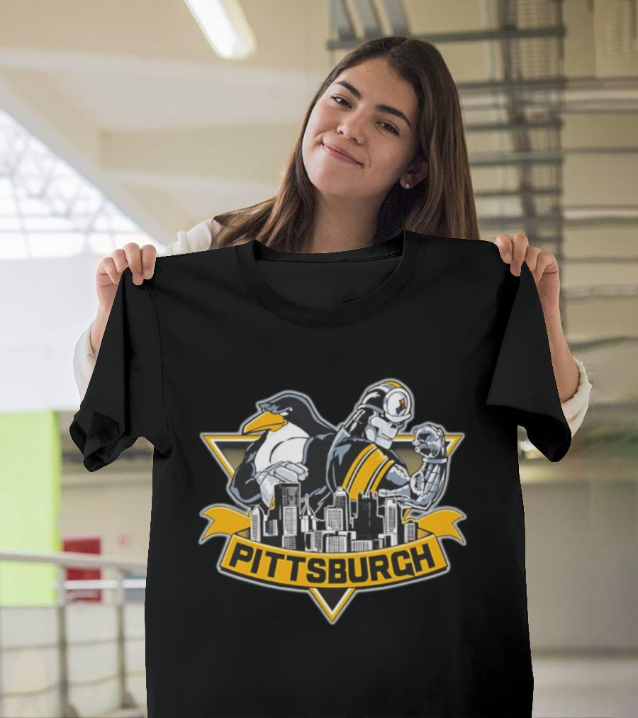 Pittsburgh Penguins Steelers City Skyline 2026 T-Shirt