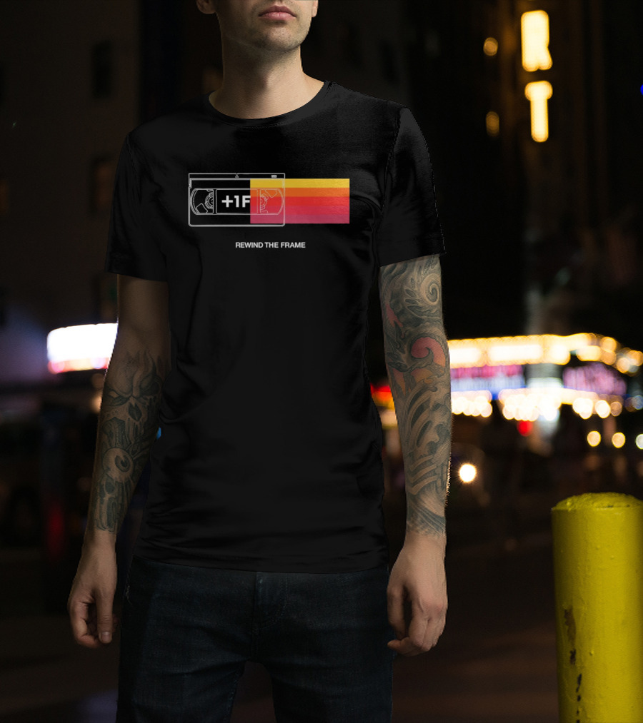 Rewind The Frame Retro VHS Tape 80s Aesthetic T-Shirt