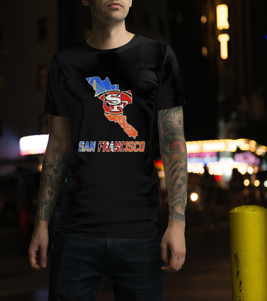 San Francisco State Map Golden State Warriors 49ers 2026 T-Shirt