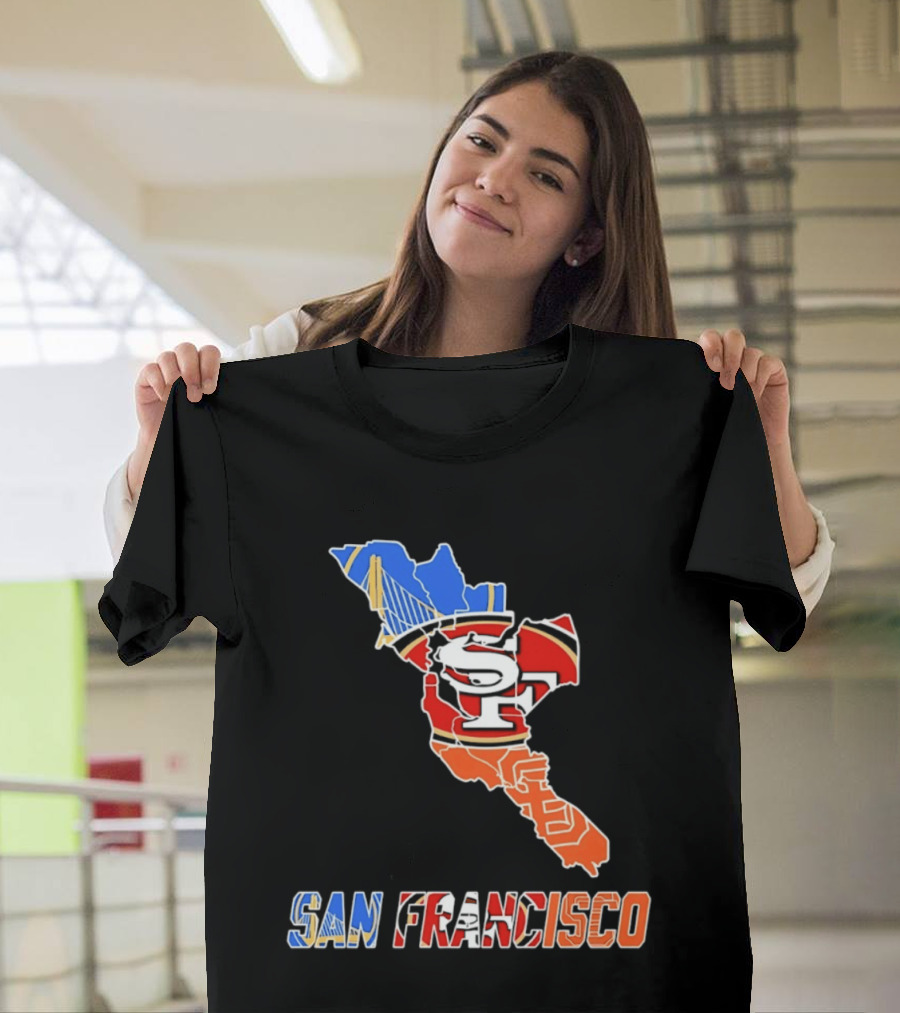 San Francisco State Map Golden State Warriors 49ers 2026 T-Shirt
