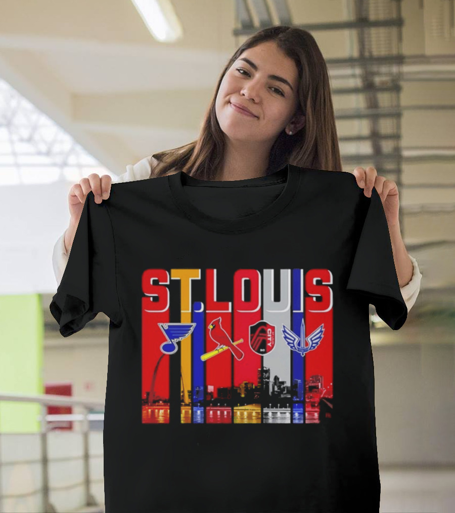 St Louis City Blues Cardinals BattleHawks Skyline Season 2026 T-Shirt