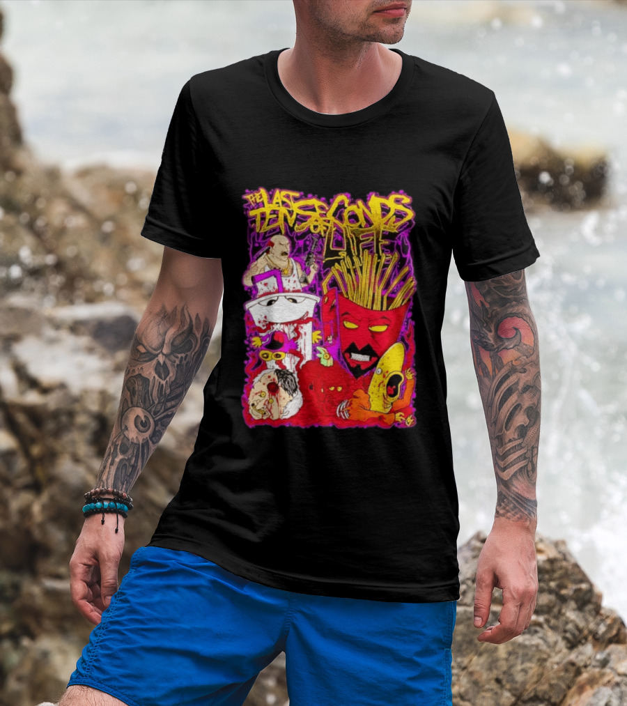 The Last Ten Seconds Of Life Aqua Teen Hunger Force Characters Frylock Master Shake Meatwad Carl T-Shirt