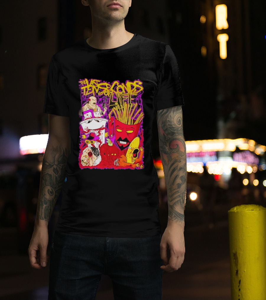 The Last Ten Seconds Of Life Aqua Teen Hunger Force Characters Frylock Master Shake Meatwad Carl T-Shirt