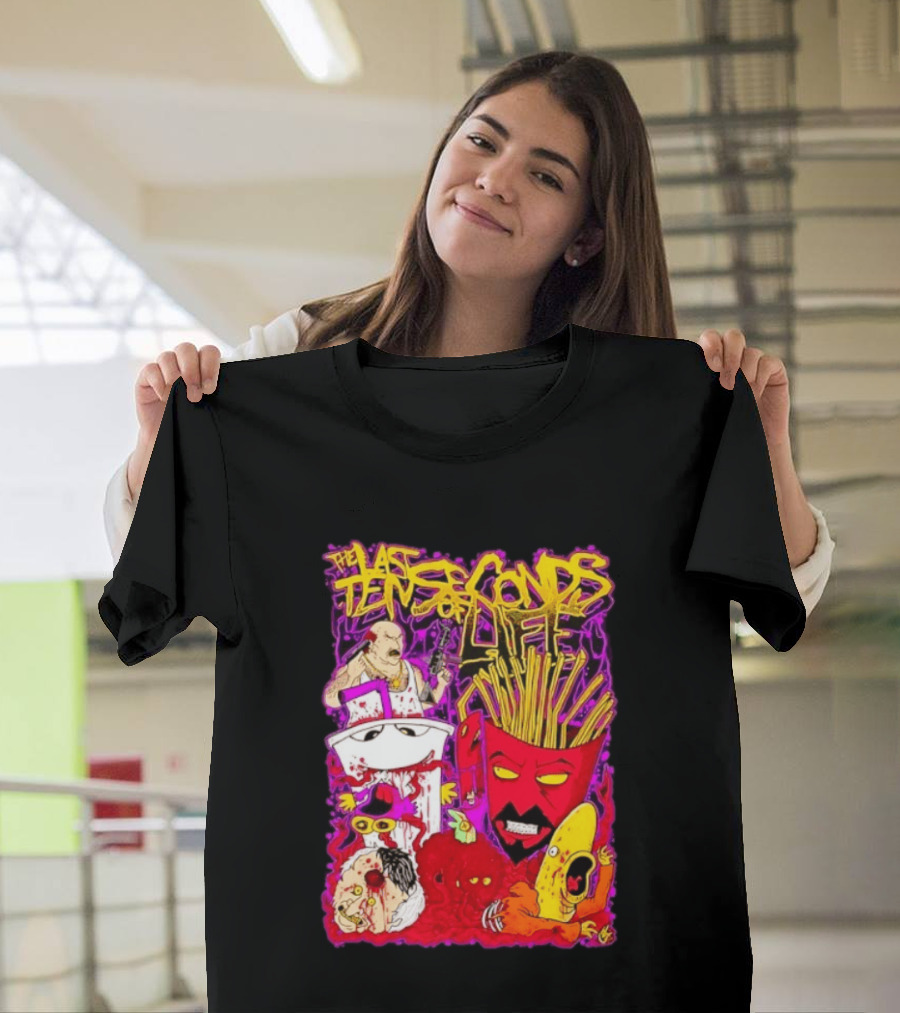 The Last Ten Seconds Of Life Aqua Teen Hunger Force Characters Frylock Master Shake Meatwad Carl T-Shirt
