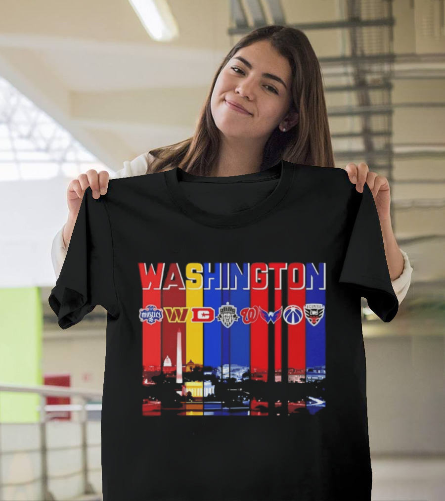 Washington Mystics Commanders Spirit Nationals Wizards DC United T-Shirt