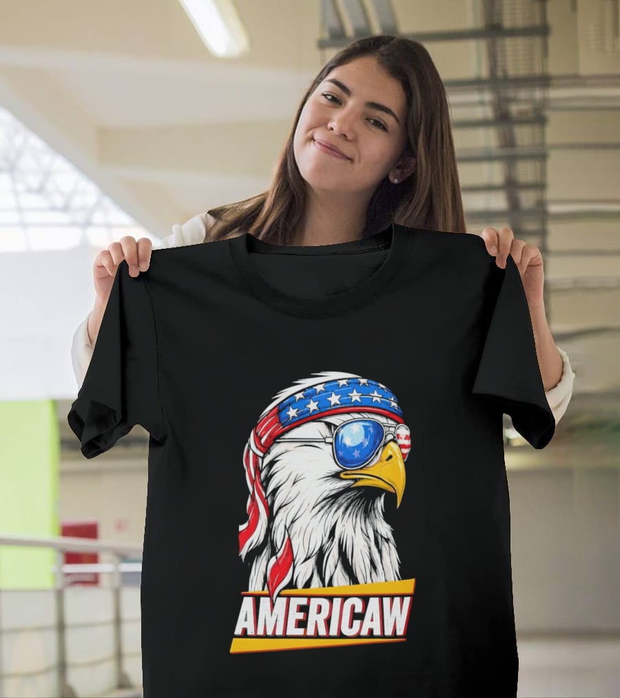 Bald Eagle Americaw Bandana American Flag USA T-Shirt