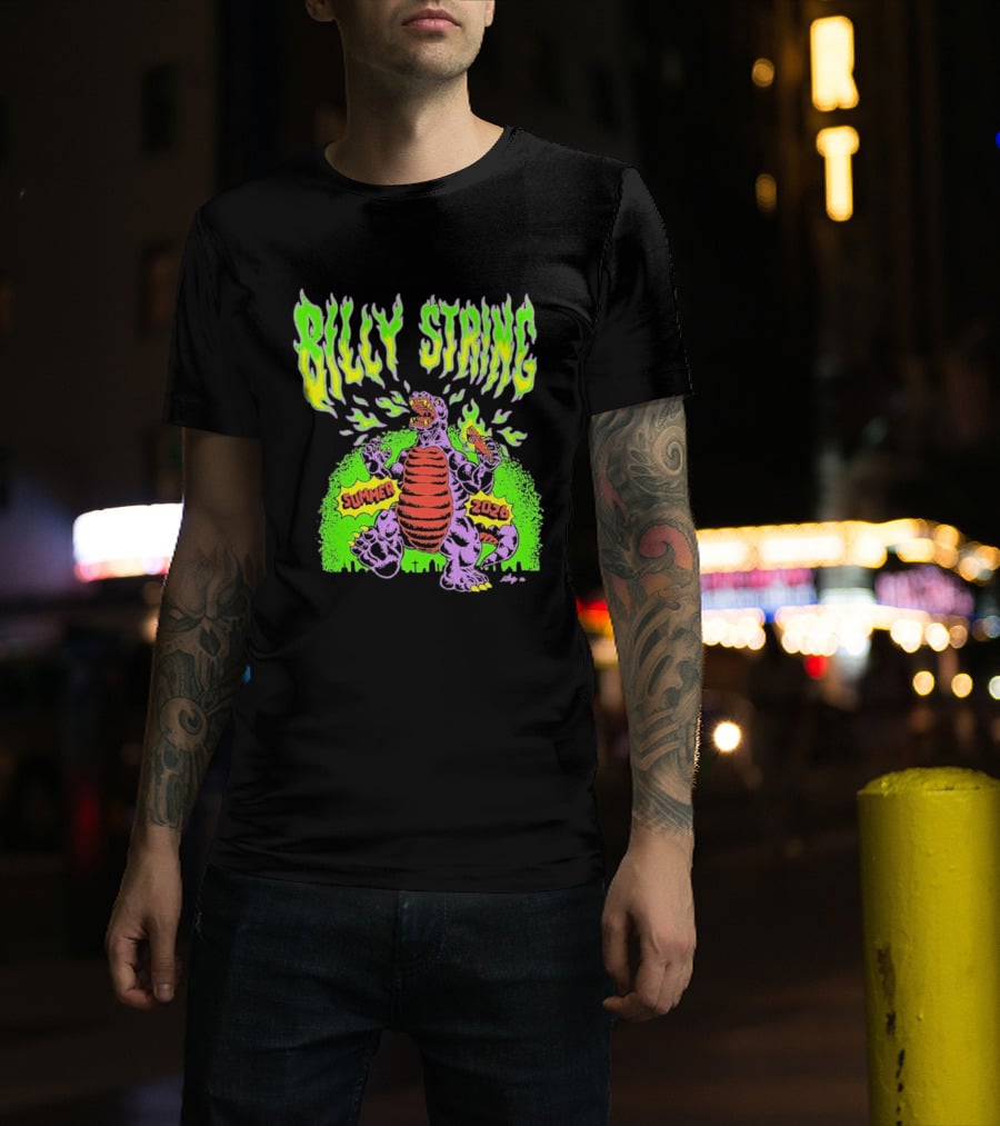 Billy Strings Summer 2026 Terrible Lizard Monster Concert Tour Neon Comic T-Shirt